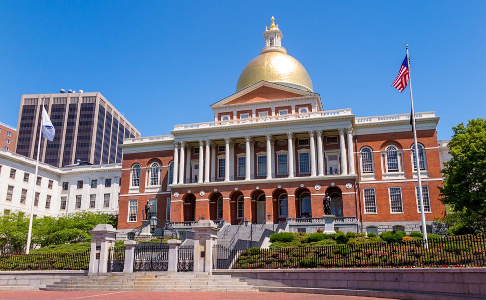 The Massachusetts State House and One Ashburton Place (The John W. McCormack Building)